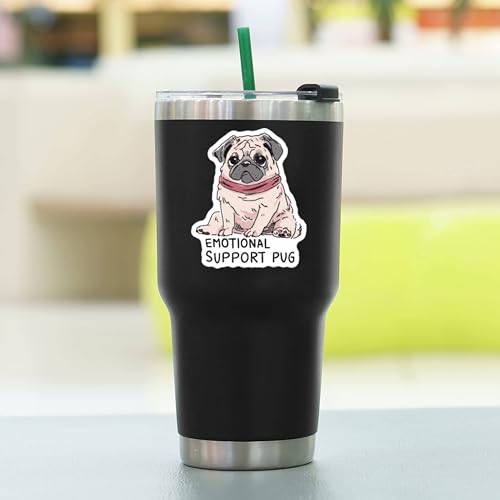 100 PCS Pug Stickers Pack – Waterproof Dog Decals for Water Bottles, Laptops, Phones, Notebook, Cars – Cool Vibrant Graphics for Pug Enthusiast - color: Pug