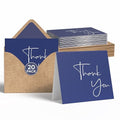VNS Creations Thank You Cards With Envelopes - 50 Pack 3.5 x 5 - Navy Blue - color: Navy Blue, size: 20 Pack - 4" x 6"