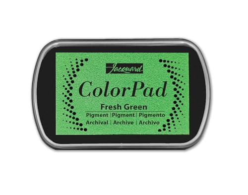 Jacquard ColorPad Archival Pigment Ink Stamp Pads- Fresh Green - Acid Free - Non-Toxic - Excellent for Blending, Embossing and Stamping - color: Fresh Green