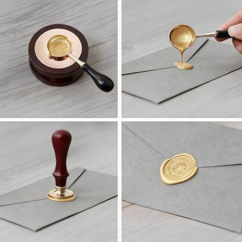400pcs Light Gold Wax Seal Beads Premium Sealing Wax Beads, Octagon Seal Stamp Pellets Refill Pack for Wedding Invitations Sealing Stamp Bead Xmas Gift Wrapping & Bridal Crafts (Light Gold) - color: light gold