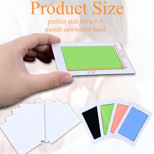Inkless Hand and Footprint Kit, Newborn Baby Keepsake, 4-Pack | No-Mess Clean Touch Ink Pad for Baby Handprint & Footprint, Non-Toxic Baby Gift, Pet Paw Print Kit（Black、Pink、 Blue、 Green) - color: black、pink、blue、green