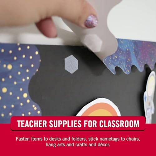 VELCRO Brand Sticky Back Hexagons, Adhesive Dots, White, 3/4 in, 150 Pk