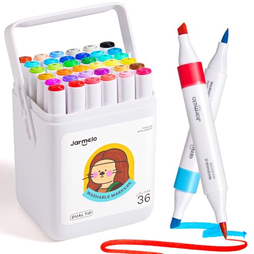 Jar Melo Washable Dual Tip Markers for Kids Ages 4-8, 36 Colors - color: 36 Colors