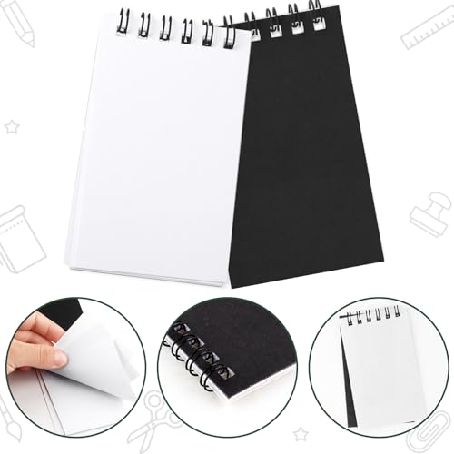 Hooqict 24 Pack Small Pocket Notebook Black Mini Notebooks Party Favors Bulk Spiral Notepads with Lined Pages, Memo Pads Pocket Size for Work, Office, Travel, Classroom, 3.9 x 2.4 Inches - style: Black