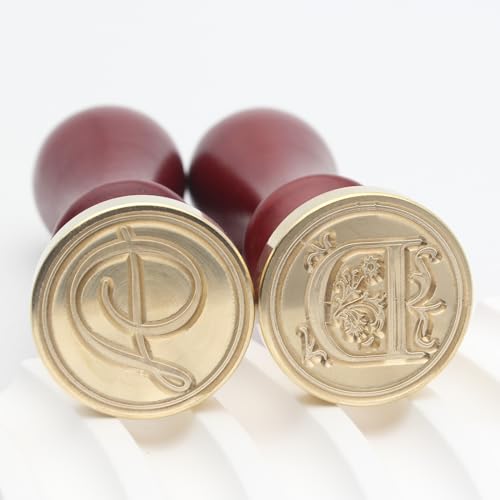 Letter Wax Seal Stamp Kit - Initial Alphabet D Stamp Head 2pcs, Vintage Monogram Stamps Wax Seal Kit with 200pcs Assorted Sealing Beads, Spoon, Metallic Gold Silver Pens - style: Letter D Wax Seal Stamp Kit