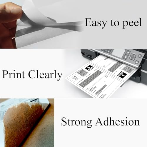 (1000 Sheets, 2000 Labels) Sticker Paper, 11" x 8.5" Half Sheet Shipping Address Labels, 2 Per Page Self Adhesive Mailing Label for Laser and Inkjet Printers - size: 8.5"x5.5"(2UP), style: 1000 Sheets