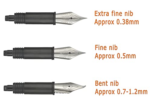 Set of 3 Hongdian Fountain Pen Silver Nibs (Fine, Extra Fine and Bent Nib) for Black Forest 1850, 1851, M2,1843, 6013, 517D, 517S, 525,H1, H3, A3, 1843 and 920 Series - color: Silver, style: EF, F, Bent