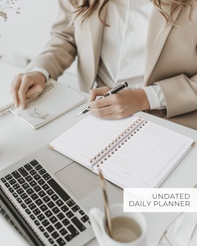 ZICOTO Aesthetic Daily Planner And Spiral Notebook With Hourly Schedule - color: Beige