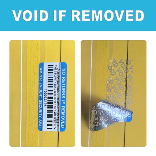 Tamper Evident Proof Barcode Stickers with Individual Serial Number Security Warranty Void Sticker,Sealing Label for Package(120pcs 2x0.8in Blue Matte Silver) - style: 120pcs Blue silver