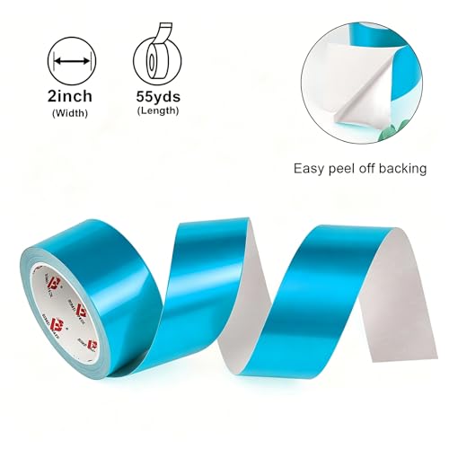 BOMEI PACK Aluminum Foil Tape,Heavy Duty Metal Foil Duct Tape (Blue, 2 Inch) - color: Blue, size: 2 Inch