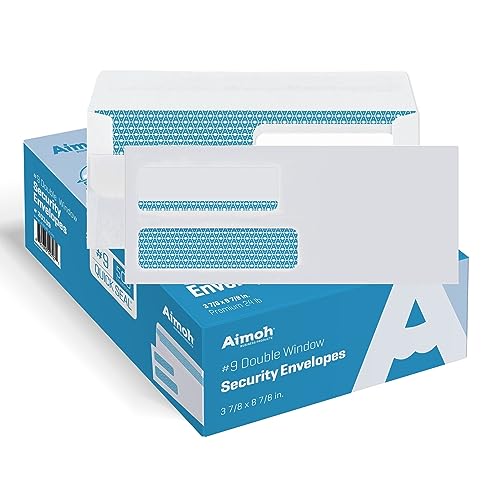 Aimoh #9 Envelopes Self Seal Flip Security Envelopes Double Window 500ct - color: Flip n Seal, size: 500 Count