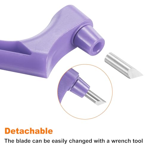 HARFINGTON Craft Cutting Tools 30 Degree Blades 360 Degree Rotating Blade Stainless Steel Cutter Pen Knife with Mat for DIY Crafts Stencils Scrapbooks, Purple - color: Purple
