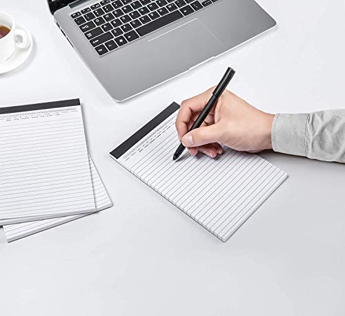 Mymazn Small Legal Pads 5-3/4"x 8-1/2" Notepad with Date on Top, 50 Sheets, 6 Pack, White Lined Paper Mini Memo Pads, College Ruled Writing Pads for Office School - color: 5×8inch-6pack-50sheet