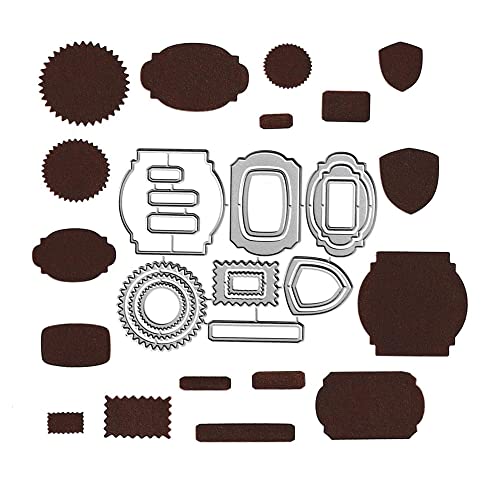 17pcs Label Cutting Dies,Tags Banner Die Cuts Metal Embossing Stencils Template Mould for Card Scrapbooking and DIY Craft Album Paper Card Decor - color: 17pcs Tags Die Cuts
