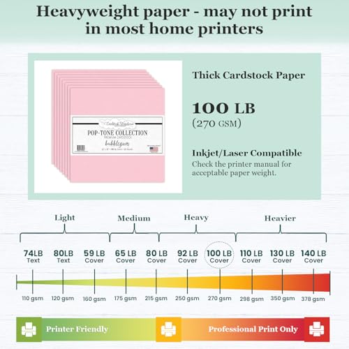 Cardstock Warehouse Pop-Tone Bubblegum Pink Cardstock Paper – 25 Sheets, 12 x 12" - 100 lb / 270 GSM Premium Pink Card Stock for Die-cutting, Crafts, Scrapbooking, Card Making and DIY Projects - color: Bubblegum Pink