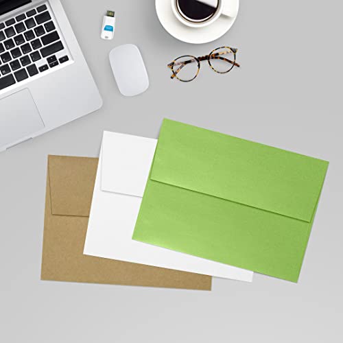 LUXPaper A7 Invitation Envelopes | Peel & Press | 5 1/4" x 7 1/4" | Fairway Metallic | 80lb. Text | 500 Qty - color: Fairway Metallic, size: 500 Qty.