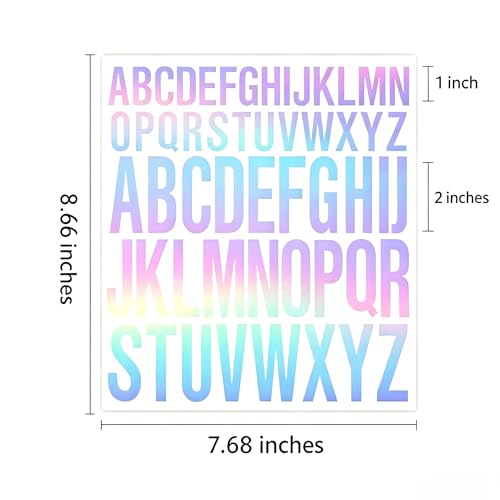 1 inch+2 inch Letter Stickers Alphabet Sticker,10 Sheets Self Adhesive Vinyl Letter Stickers Aesthetic Waterproof Decals for Scrapbooking Water Bottles Cup Mailbox Poster Bulletin Board(Multicolor) - color: Multicolor