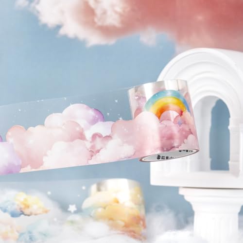 Dreamy Cloudscape PET Tape Set, 6 Rolls of Sky-Themed Stickers for Scrapbooking, Junk Journaling, DIY Crafts, and Art Supplies - style: Cloud Float