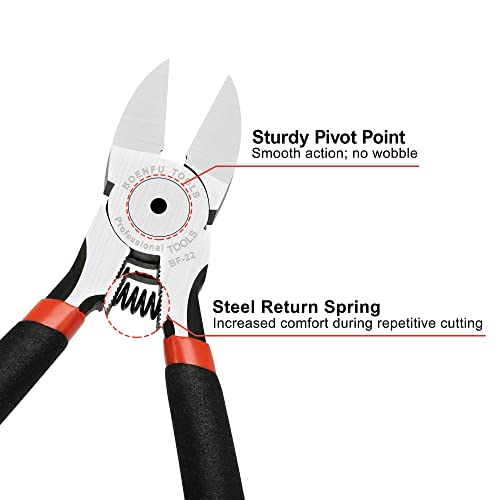 BOENFU Wire Snips Floral Wire Cutter Jewelry Wire Snippers 6 Inches 2 Pack Flush Cut Pliers Side Cutters Metal Cutting Tool for Crafting, Floral, Artificial Flowers, Chicken Wire, Electrical - color: 6 Inches - 2 Pack - Black Handle