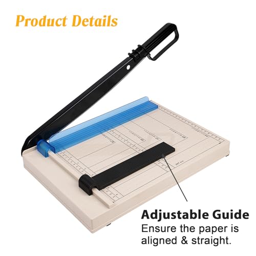 Paper Cutter, 12" Titanium Blade Guillotine Paper Cutter with Corner Rounder, Heavy Duty Guillotine, Paper Trimmer with Safety Guard, Paper Cutter Slicer for Cardboard,Vinyl,Crafts&Photos (Blue)