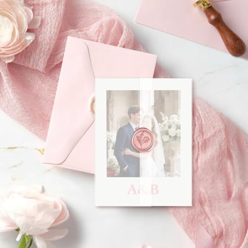 60 Pack Pre-Folded Vellum Jackets for 5x7 Invitations, Translucent Vellum Paper 5x7 Jackets, 100GSM Wedding Invitations Wraps, Envelope Liners for Birthdays, Baby Showers - color: 60Pcs, size: 5 x 7 inch