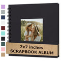 Scrapbook Album 7x7 Inches Hardcover Kraft 40 Pages Black - color: Black, size: 7"x7" 20 Sheets