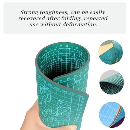 A5 Self-Healing Cutting Mat, Small Cutting Mat, Professional Double Sided Durable Cuttings Mats, Great for Hop Scrapbooking, Quilting, Fabric, Sewing Craft Projects (Mixed Colors, A5) - color: Mixed Colors