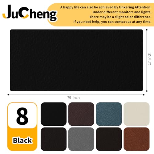 JuCheng Leather Repair Kit, Black, 17X79 inch - color: Black, size: 17 in x 79 in