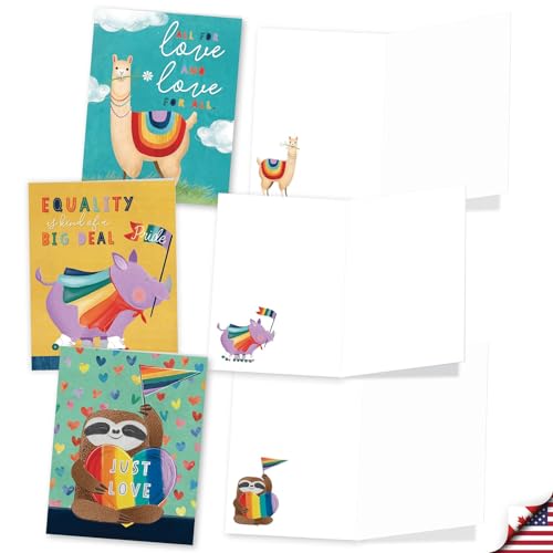 The Best Card Company 20 Assorted Blank All Occasions Notes Boxed Set 4 x 5.12 Inch with Envelopes (10 Designs, 2 Each) Happy Pride AM10983OCB-B2x10 - style: Happy Pride