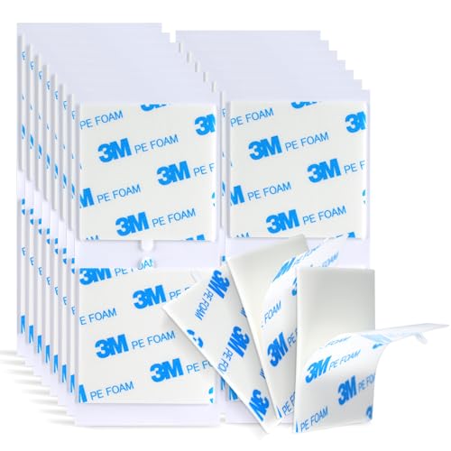 3M Double Sided Adhesive Square 2''×2'' 30 Pcs 1600T PE Foam Tape - size: 2'' - 30 Pcs(Square), style: Square