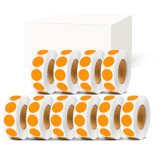 0.75 inch Colored Dot Stickers 4 Rolls 4000pcs Blue Round Marking Label - color: Orange, size: 10 Rolls-10000PCS