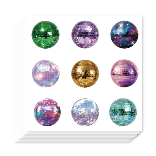 AHANDMAKER 180Pcs Disco Ball Planner Stickers Self-Adhesive Decals Colorful Balls Stickers for Planner Calendar Scrapbook Crafting Arts Journaling Gift Bag Seal Theme Party Decor - style: Disco Ball