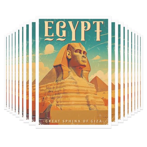 Vintage Travel Postcards from Around the World, Africa Travel Postcards 20 Pack Same Design 4x6 Inch, Retro Scenic Postcard Set Bulk for Mailing, Postcard Exchange, Scrapbooking (Egypt, Giza - Great Sphinx of Giza) - color: Egypt, Giza - Great Sphinx of G