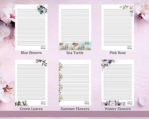 JW Letter Writing A4 Pad Stationery Paper Lined Gift Notepad Writing Sheets (Big Sunflowers) - color: Big Sunflowers