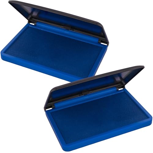 Pack of 2 - Mark 2000 Premium Blue Ink Stamp Pad - 2" by 4" - Quality Felt Pad - color: Blue, size: Pack of 2 - (2" x 4") Stamp Pad