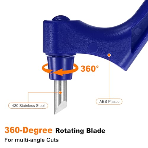 HARFINGTON Craft Cutting Tools 30 Degree Blades 360 Degree Rotating Blade Stainless Steel Cutter Pen Knife with Mat for DIY Crafts Stencils Scrapbooks, Blue - color: Blue