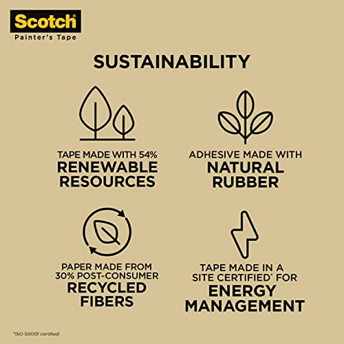 Scotch General Purpose Masking Tape, Tan, Tape for Labeling, Bundling and General Use, Multi-Surface Adhesive Tape, 1.41 Inches x 60 Yards, 1 Roll - size: 1.41 inches