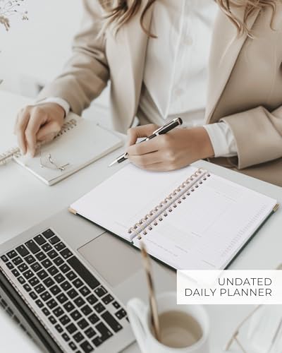 ZICOTO Aesthetic Daily Planner And Spiral Notebook With Hourly Schedule - color: Green