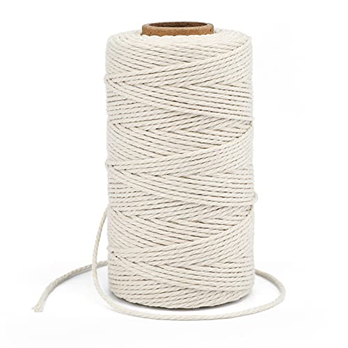 G2PLUS White String,2MM 328Feet Beige Cotton Twine for Crafts & Cooking - color: Off White, size: 2mm x 100m