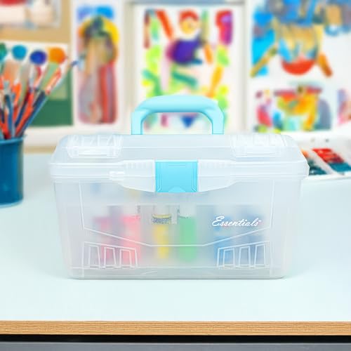 ArtBin Twin Top 17-Inch Craft Supply Box with Handle, Aqua Accents - color: Aqua Accents