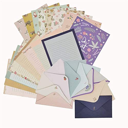 81pcs Stationary Paper and Envelopes Set, Contain 54 stationery paper and 27 envelopes, writing paper stationery set, 9 Different Style