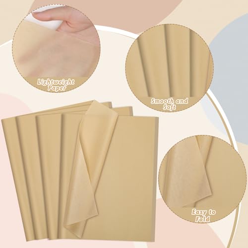 woric 160 Sheets Brown Tissue Paper for Gift Bags 20 X 14 Inches | Kraft Tissue Paper Bulk for Vintage Art Crafts Project Rustic Weddings First Day of School Decorations Business Packaging - color: Brown