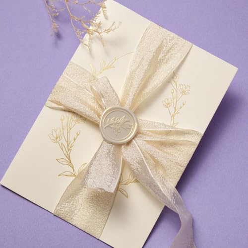 Pollize 50Pcs Wax Seal Stickers, Wedding Invitation Envelope Stickers - color: Ivory White