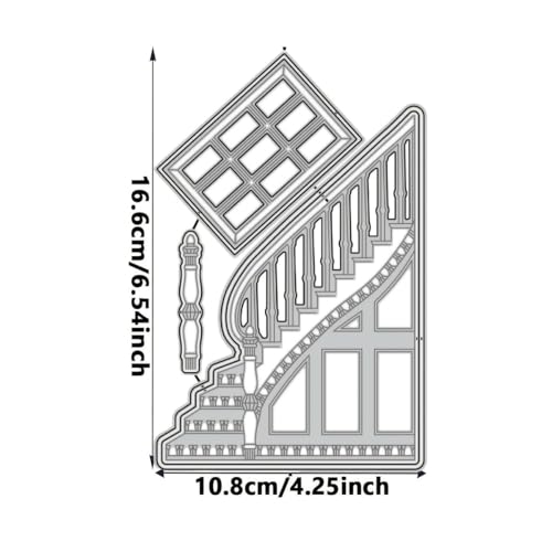 Lapoo 3D Backgrounds Frame Metal Cutting Die for Scrapbooking, New Cutting Dies DIY Album Card Making Decor Paper Craft Metal Die Cuts Party Wedding Decorations (Attic 6.5 x 4.3 in) - color: Attic 6.5 x 4.3 in