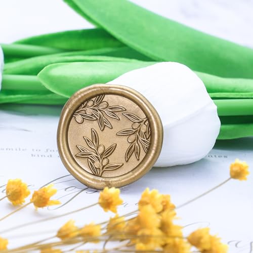 SWANGSA Olive Branches Wax Seal Stamp Kit with Sealing Wax Beads | For Wedding Invitations, Gift Wrap, Envelope Seals, Christmas Card - style: Olive Branches