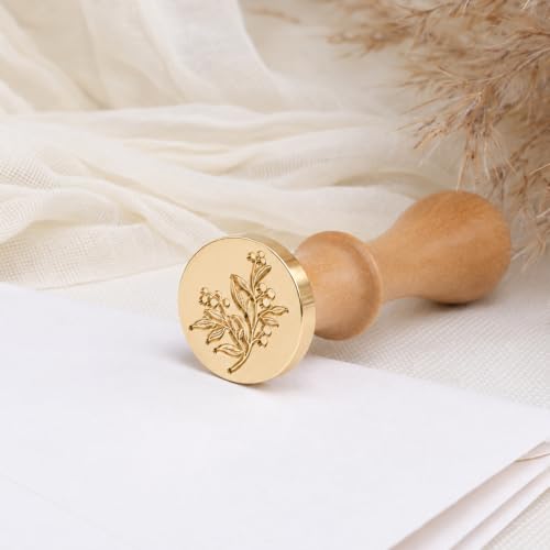 Wild Fruit Wax Seal Stamp, Botanical Theme Brass Stamp with Wooden Handle - color: Wild Fruit Flower