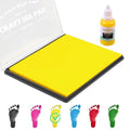 5"x4'' Large Ink Pad Washable Stamp Ink Pad for Baby Footprint Handprint with 30ml Premium Refill Ink (Yellow) - color: Yellow
