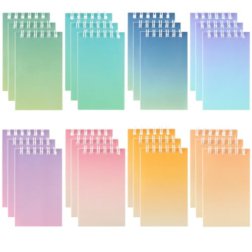 Hooqict 24 Pack Pocket Notebook Mini Notebooks Party Favors Small Spiral Notepads Mini Journal Bulk Pocket Notepad Memo Writing Pads for Classroom School Office Supplies, 3.9 x 2.4 Inches - style: Colorful