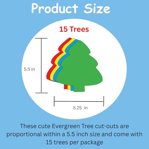 SHAPES ETC. 5.5" x 5.5" Evergreen Tree Creative Foam Cut-Outs, 15-Count - color: Assorted Foam Tree