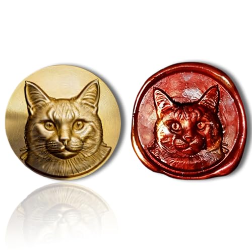 Mceal Wax Seal Stamp Head, 3D Embossed Relief for DIY Crafts, Wedding Invitations, Gift Wrapping,Animal Pet & Beasts Collection-Cat - style: Cat